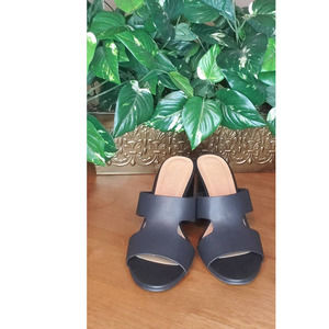 BAMBOO - Retro Block Heel Mule Sandals - NWOT - Size 6 1/2